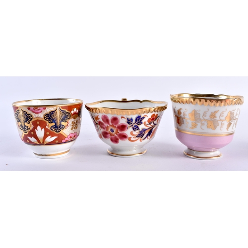 48 - THREE LATE 18TH/19TH CENTURY FLIGHT BARR AND BARR PORCELAIN CUPS together with three other cups C180... 