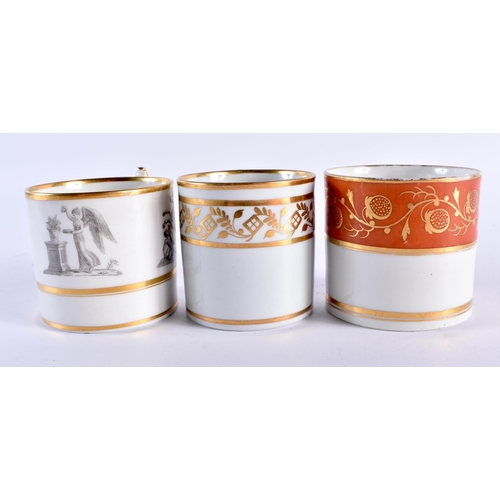 48 - THREE LATE 18TH/19TH CENTURY FLIGHT BARR AND BARR PORCELAIN CUPS together with three other cups C180... 