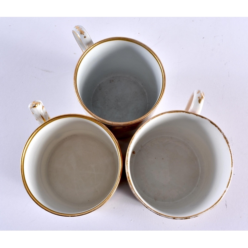 48 - THREE LATE 18TH/19TH CENTURY FLIGHT BARR AND BARR PORCELAIN CUPS together with three other cups C180... 