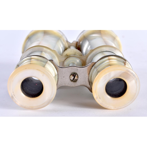 492 - A FINE LARGE PAIR OF FULL MOTHER OF PEARL NEGRETTI & ZAMBRA OPERA GLASSES of exceptional quality. 14... 