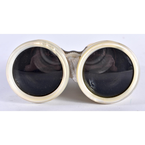 492 - A FINE LARGE PAIR OF FULL MOTHER OF PEARL NEGRETTI & ZAMBRA OPERA GLASSES of exceptional quality. 14... 