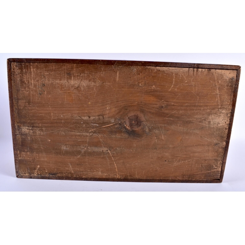 509 - AN ANTIQUE GAMING COMPENDIUM within original mahogany box. 38 cm x 24 cm.