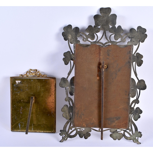 520 - A FRENCH EMPIRE STYLE PHOTOGRAPH FRAME together with another. Largest 27 cm x 15 cm. (2)