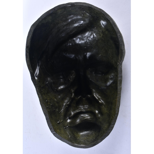 575 - A BRONZE HITLER DEATH MASK. 24 cm x 15 cm.