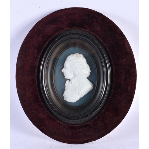 579 - A LOVELY ANTIQUE TASSIE FRAMED OLD GLASGOW EXHIBITION MEDALLIONS depicting William Gillespie 1791. 2... 