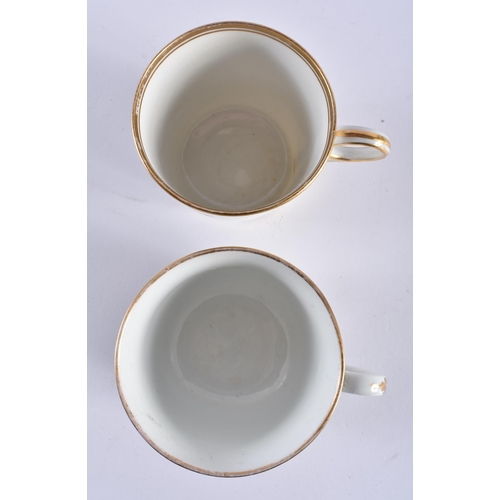 59 - TWO EARLY 19TH CENTURY ENGLISH SEPIA PRINTED BLACK AND WHITE CUPS AND SAUCERS together with a C1800 ... 