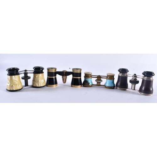 618 - A Collection of Four Opera Glasses, one with enamel decoration, and one cased. (4)