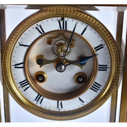 635 - A LARGE LATE 19TH CENTURY FRENCH BRONZE REGULATOR MANTEL CLOCK. 32 cm x 15 cm.