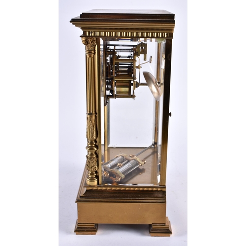 635 - A LARGE LATE 19TH CENTURY FRENCH BRONZE REGULATOR MANTEL CLOCK. 32 cm x 15 cm.