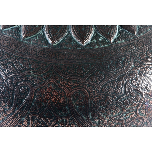 645 - A VERY LARGE 19TH CENTURY MIDDLE EASTERN ISLAMIC BRONZE COPPER ALLOY VASE AND COVER decorated with f... 