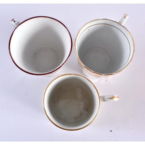 66 - SIX LATE 18TH/19TH CENTURY WORCESTER PORCELAIN CUPS in various forms and sizes. (7)