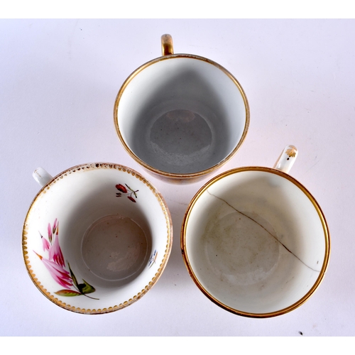 66 - SIX LATE 18TH/19TH CENTURY WORCESTER PORCELAIN CUPS in various forms and sizes. (7)