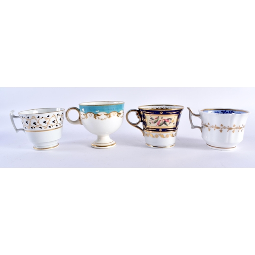 68 - ASSORTED 19TH CENTURY ENGLISH AND CONTINENTAL PORCELAIN CUPS in various forms and designs. (qty)