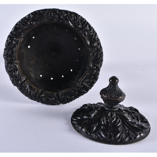 680 - AN EARLY 19TH CENTURY BRONZE GRAND TOUR POT POURRI AND COVER formed as a coiled dragon fish. 17 cm h... 