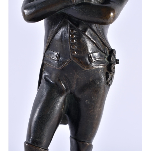 684 - A 19TH CENTURY EUROPEAN GRAND TOUR BRONZE FIGURE OF NELSON. 25 cm high.