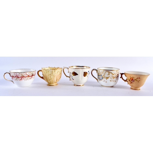 69 - A GRAINGERS WORCESTER BLUSH IVORY CUP AND SAUCER together with another similar, and other teawares. ... 