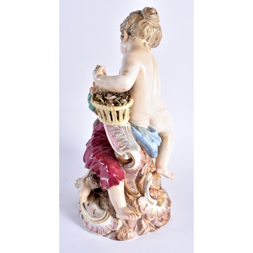 723 - A LARGE 19TH CENTURY MEISSEN PORCELAIN FIGURAL GROUP modelled as two children upon a rocky outcrop. ... 