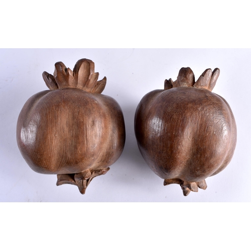 730 - SIX CONTINENTAL CARVED WOOD FRUITS. Largest 12 cm x 8 cm. (6)