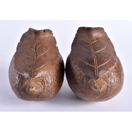 730 - SIX CONTINENTAL CARVED WOOD FRUITS. Largest 12 cm x 8 cm. (6)