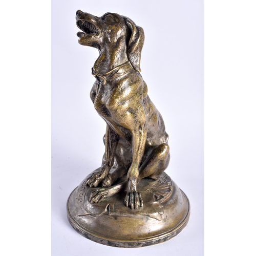 734 - French School (19th Century) After Bayre, Bronze hound. 21 cm x 10 cm.