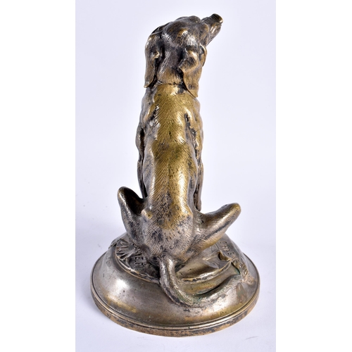 734 - French School (19th Century) After Bayre, Bronze hound. 21 cm x 10 cm.