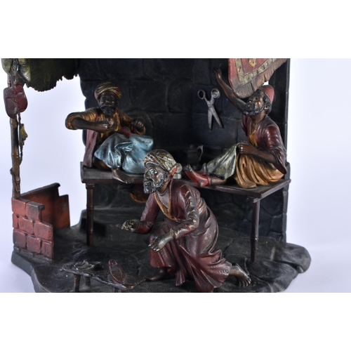 739 - AN ANTIQUE AUSTRIAN COLD PAINTED BRONZE FIGURAL GROUP Attributed to Bergmann. 26 cm x 18 cm.