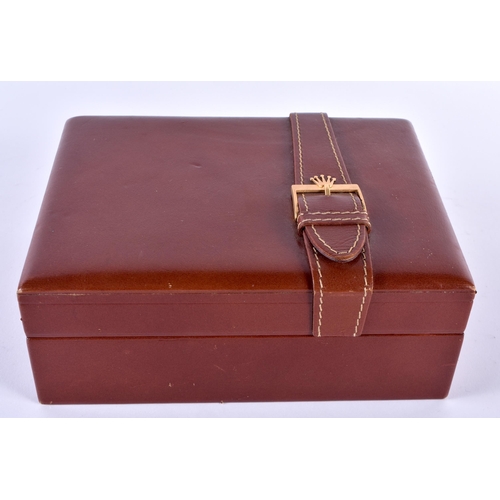 759 - A ROLEX WATCH BOX with papers. 18 cm x 14 cm.