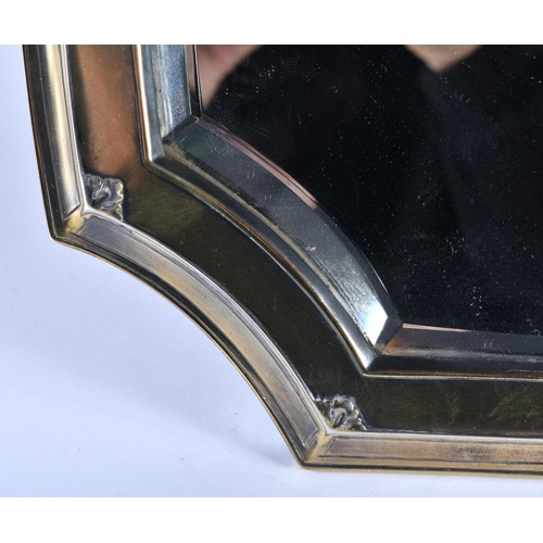 766 - A LARGE ART DECO SILVER MIRROR. 42 cm x 36 cm.