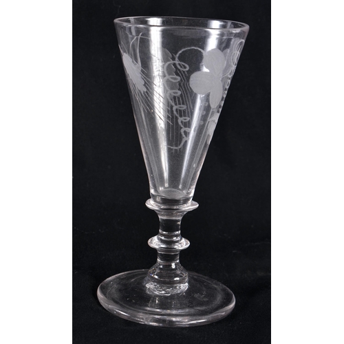 770 - FOUR ANIQUE WINE GLASSES three with spiral twists. Largest 22.5 cm high. (4)