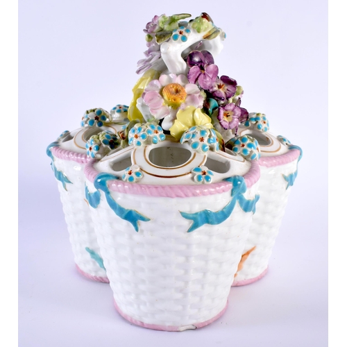 84 - A 19TH CENTURY CONTINENTAL PORCELAIN POT POURRI of naturalistic form. 18 cm x 14 cm.