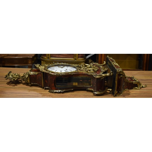 3996 - A large 18th century tortoiseshell Boulle clock 124 x 43 cm