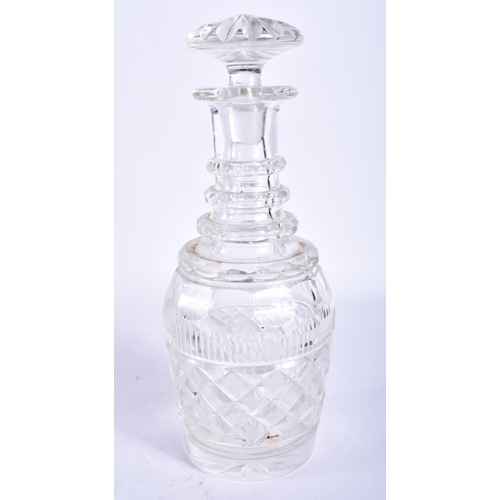 100 - AN EDWARDIAN SILVER PLATED DECANTER HOLDER containing George III cut glass wares. 22 cm x 15cm.