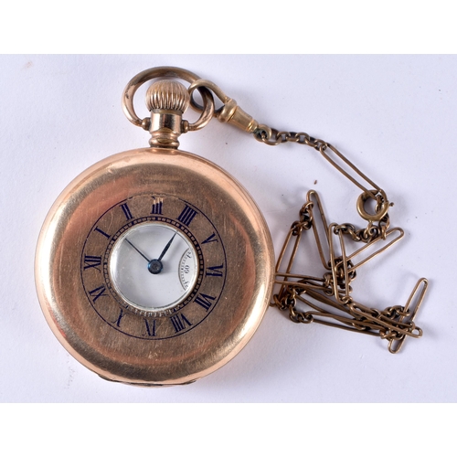 105 - WALTHAM Gents Rolled Gold Half Hunter Pocket Watch.  Movement - Hand-wind.  WORKING - Tested For Tim... 