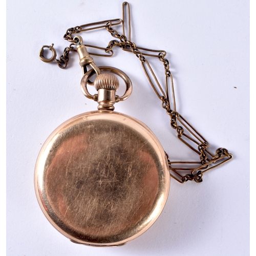 105 - WALTHAM Gents Rolled Gold Half Hunter Pocket Watch.  Movement - Hand-wind.  WORKING - Tested For Tim... 