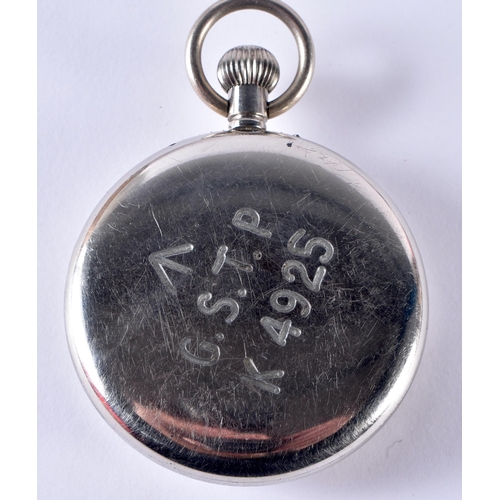 108 - G.S.T.P Gents Military Issued WWII Pocket Watch .  Movement - Hand-wind .  WORKING - Tested For Time... 