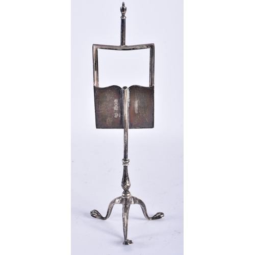 114 - A RARE EDWARDIAN SILVER MUSIC STAND Goldsmiths and Silversmiths Company. London 1910. 54.6 grams. 18... 