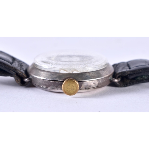 118 - Sterling Silver Cased Gents Vintage Trench Style WRIST WATCH .  Movement - Hand-wind .  WORKING - Te... 