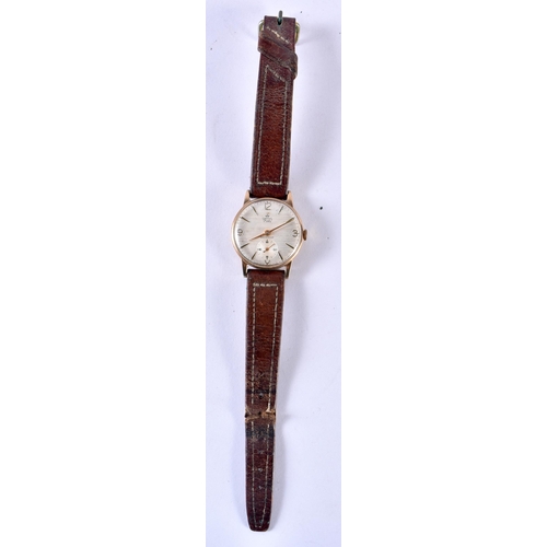 125 - SMITHS DE LUXE 9ct Gold Cased 'British Rail' Gents Vintage WRIST WATCH .  Movement - 19 Jewel Hand-w... 