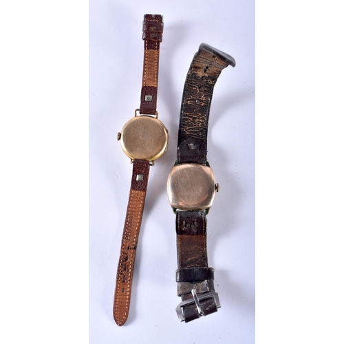 126 - Gents Rolled Gold Trench Style Wrist Watches .  Hand-wind.  WORKING - Tested For Time.  Inc. WALTHAM... 