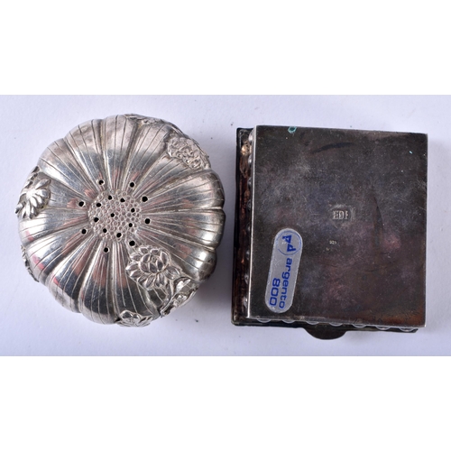 127 - Two Silver Boxes.  Stamped Silver and 800.  XRF Tested for purity.  Largest 5cm x 3cm, total weight ... 