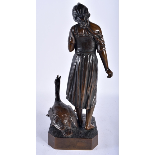 132 - German School (C1900) Doppmayer, Berlin, Aktien-Gesellschaft Gladenbeck foundry, bronze, Female feed... 