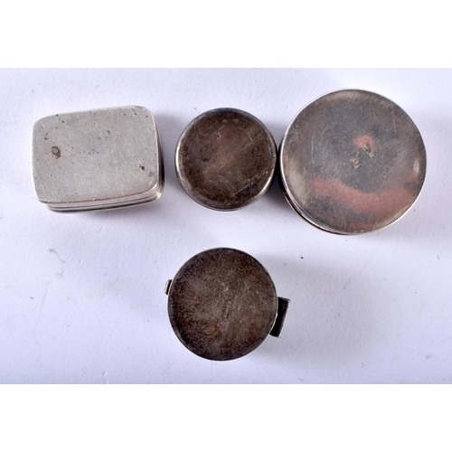 145 - A Silver Pill Box with Enamel Decoration together with 3 other Silver Pill Boxes.  Various Stamps.  ... 