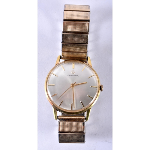 146 - CERTINA Gents Vintage Gold Tone WRIST WATCH.  Movement - Hand-wind Movement.  WORKING - Tested For T... 