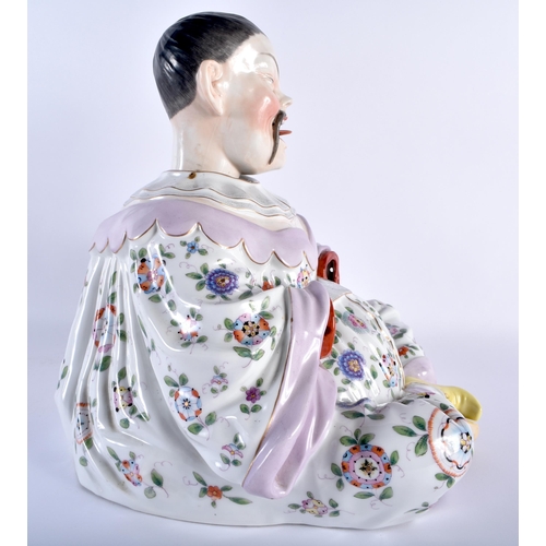 154 - A LARGE 19TH CENTURY GERMAN AUGUSTUS REX PORCELAIN FIGURE OF A NODDING CHINAMAN After an 18th centur... 