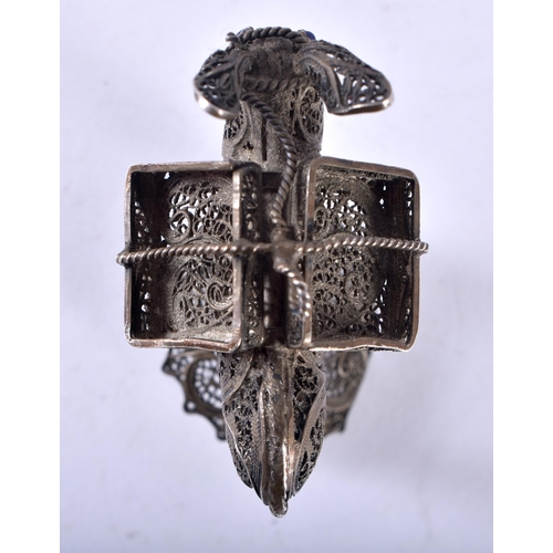 155 - A Silver Filigree Model of a Donkey/  5cm x 4.3cm x 3cm, weight 20g