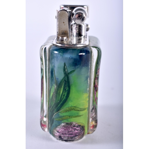 166 - Vintage Alfred Dunhill Service Size Aquarium Cigar / Cigarette Lighter 1950s.  7cm x 5.5cm x 3cm