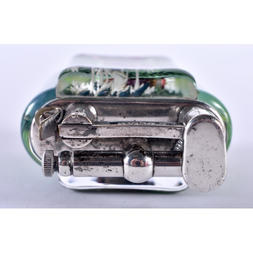 166 - Vintage Alfred Dunhill Service Size Aquarium Cigar / Cigarette Lighter 1950s.  7cm x 5.5cm x 3cm