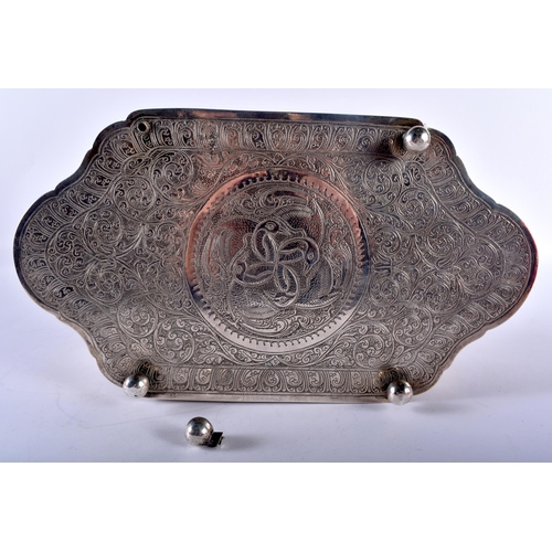 178 - An Indian Silver Box with Embossed Elephant Decoration on Bun Feet.  Presented by Royal Engineers in... 