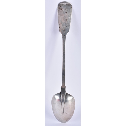 188 - A Victorian Irish Silver Serving Spoon by James Le Bas.  Hallmarked Dublin 1838.  32cm x 6.3cm, weig... 