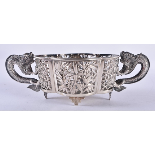 194 - A Chinese Silver Table Salt with Clear Glass Liner.  Chinese Marks 925 Silver.  XRF Tested for purit... 